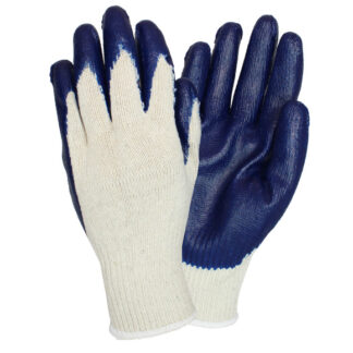 The Safety Zone Men's Blue/Natural Coated Knit Glove (12 PR)