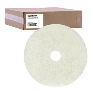 Boardwalk Natural Burnishing Floor Pads, 19″, White, (5) per Case