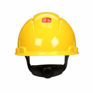 3M, Hard Hat, SecureFit, Yellow, Vented, 4-Point Pressure Diffusion Ratchet Suspension, with Uvicator