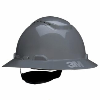 3M, Full Brim Hard Hat, SecureFit, Gray, Vented, 4-Point Pressure Diffusion Ratchet Suspension, with Uvicator