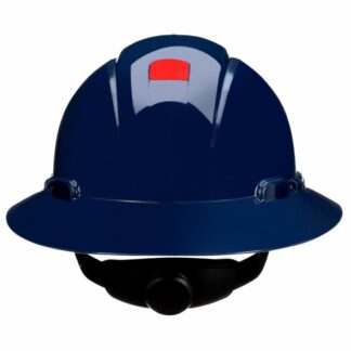 3M, Full Brim Hard Hat, SecureFit, Navy Blue, 4-Point Pressure Diffusion Ratchet Suspension, with Uvicator