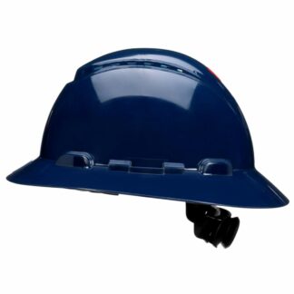 3M, Full Brim Hard Hat, SecureFit, Navy Blue, Vented, 4-Point Pressure Diffusion Ratchet Suspension, with Uvicator