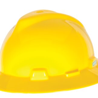 MSA 475366 Yellow Full Brim V-Gard Hard Hat with Fas-Trac Ratchet Suspension