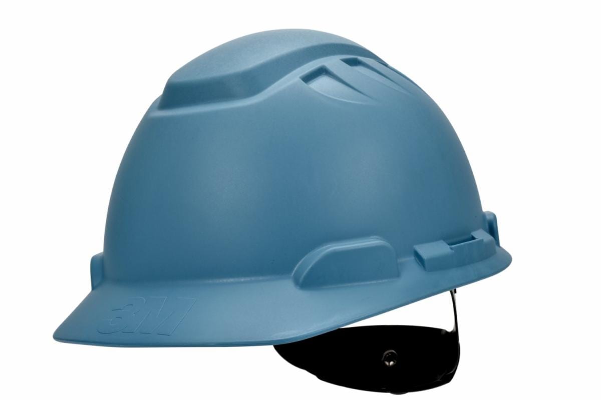 3M, Elevated Temperature Hard Hat, SecureFit, Blue, 4-Point Pressure Diffusion Ratchet Suspension