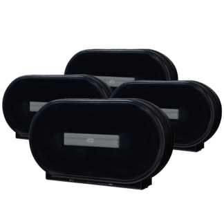 Tork Twin Jumbo Toilet Paper Roll Dispenser Black T1, Modern Look, 247549A (x4)