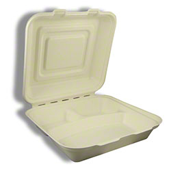 StalkMarkte[R] 9"x9"x3" Large 3 Compartment Hinged Container
