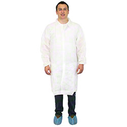 Safety Zone Spunbond Polypropylene No Pocket Lab Coat - 5XL
