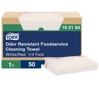 Tork Odor Resistant Foodservice Cleaning Cloth White Self Dispensing, 1 x 50 Cloths, 192194