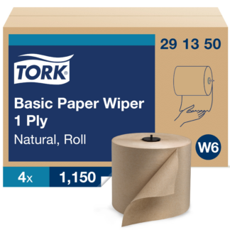 Tork Basic Paper Wiper Natural W6, Roll Towel, 4 x 1452 Sheets, 291350
