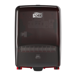 Tork Wall-Mounted Paper Towel Dispenser Washstation Black/Red W6, Water Resistant, Performance Range, 651228