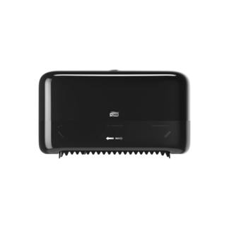 Tork OptiServe Coreless Toilet Paper Dispenser Black T7, 2-Roll Horizontal Dispenser, Elevation Design, 473208