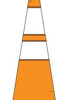 JBC Safety Plastic PVC Traffic Cone With 3M Reflective Stripes, 7lbs, Base 28"