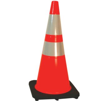 JBC Safety Plastic PVC Traffic Cone with 3M Reflective Stripes, 10 lbs. Base, 36"
