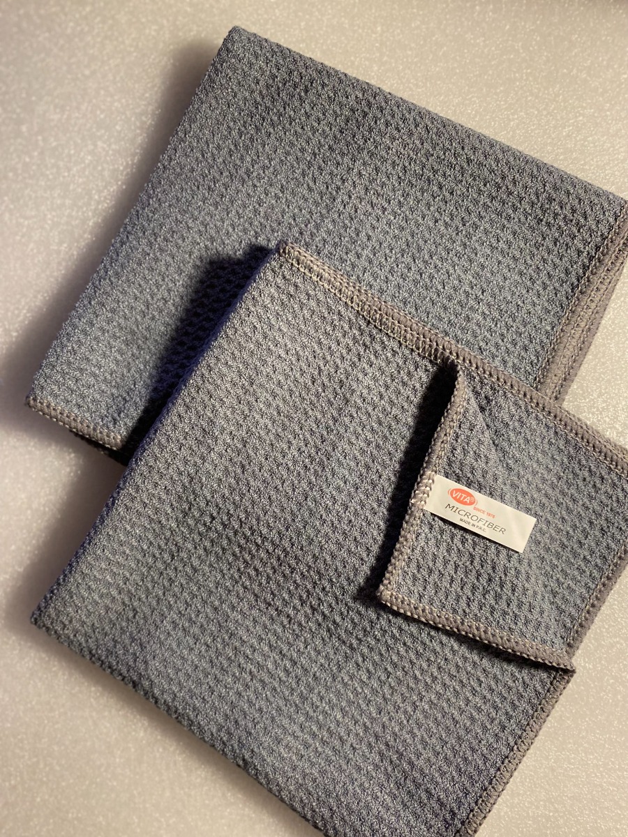 Gray Microfiber, Waffle Weave, 16x16, 12 per pack