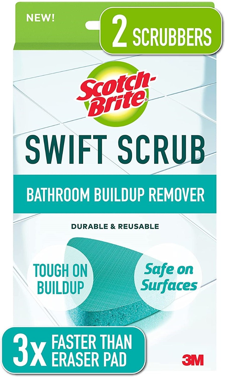 Scotch-Brite Swift Scrub Bathroom Buildup Remover, 2 Per Pack