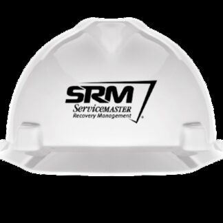 SRM Logo MSA White V-Gard Hard Hat Class E