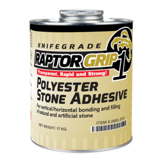 Raptorgrip Polyester Stone Transparent Adhesive Knife Grade, 1 Quart
