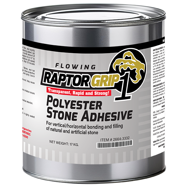 RaptorGrip Flowing Polyester Stone Transparent Adhesive, 1 Gallon