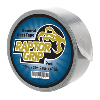 RaptorGrip General Duct Tape 3" X 60 YDS (72 X 55M) Silver 16 Rolls per Case