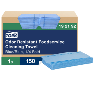 Tork Odor Resistant Foodservice Cloth Blue, 1/4 Folded, 1 x 150 Sheets, 192192