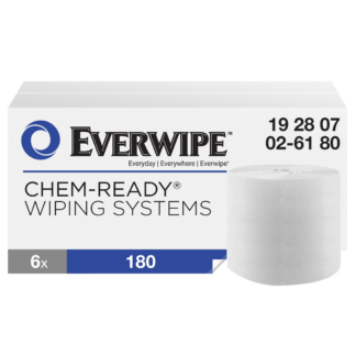 Everwipe Chem-Ready Wiping System Refill Dry Wipe Rolls, Make Your Own Wet Wipes, 6 x 180 wipes, 192807 (02-6180)