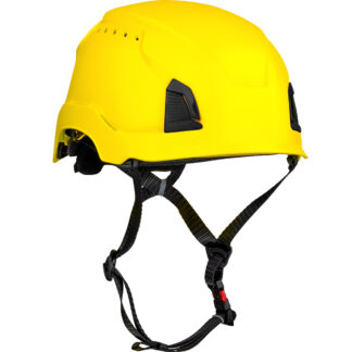 Vented, Industrial Climbing Helmet with Mips® Technology, ABS Shell, EPS Foam Impact Liner, HDPE Suspension, Wheel Ratchet Adjustment and 4-Point Chin Strap