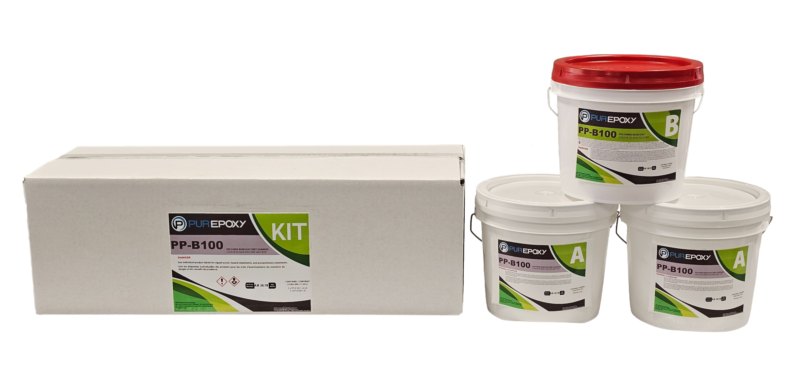 PurEpoxy, Pp-b100 Fast Cure Summer Grey 3 Gal Kit