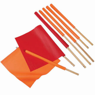 Cortina, Vinyl Warning Flag, 18" with 24" Dowel Handle