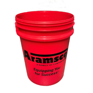 Aramsco Plastic Bucket With Metal Handle, Red, 5 Gallons