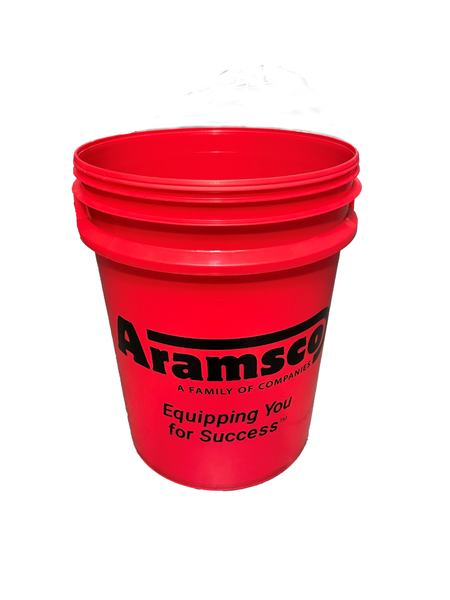 Aramsco Plastic Bucket With Metal Handle, Red, 5 Gallons