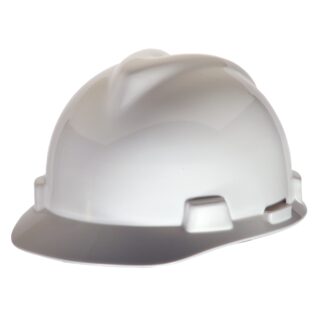 MSA Hard Cap, V-Gard Hard Cap, Fas-Trac Ratchet Suspension, White