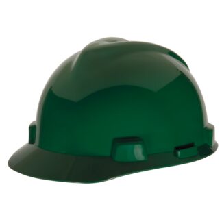 MSA Hard Cap, V-Gard Hard Cap, Fas-Trac Ratchet Suspension, Green