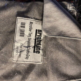 Brightline Microfiber Scrubber Cloth, Gray, 12" X 12", Sold Per The Dozen