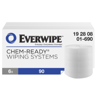 Everwipe Chem-Ready Wiping System Refill Dry Wipes Rolls White, Make Your Own Wet Wipes, 6 x 90 wipes, 192808 (01-690)