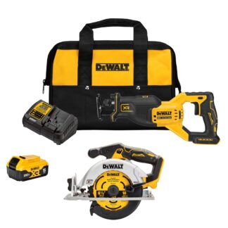 DeWalt 20v Max Brushless 2-tool Combo Kit - 6.5" Circular Saw (dcs565) & Reciprocating Saw (dcs382) Dck237p1