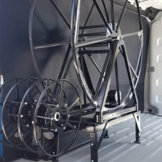 Reel Innovations Boom Package 450', Mid Roof, Includes 450' Electric Vac Reel, 2 Narrow Profile Sol Reels And Stand