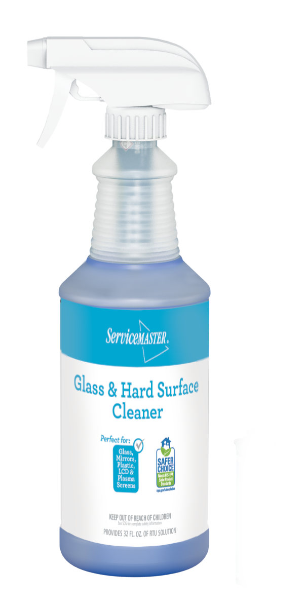 ServiceMaster Eco Clean Glass & Hard Surface Cleaner RTU Bottles With Sprayer, Single Bottle