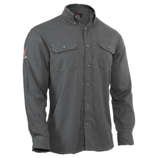 DriFire FR DH Air Work Shirt, Gray ERS Logo Left Chest, Size Med