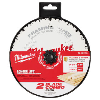 Milwaukee 7-1/4in 24t Framing And 40t Fine Finish Circular Saw Combo Pack - 2pk