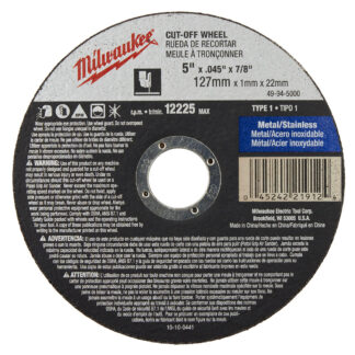 Milwaukee 5in X .045in X 7/8in Cut-off Wheel (type 1)