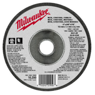 Milwaukee 6in X .045in X 7/8in Cut-off Wheel (type 1)