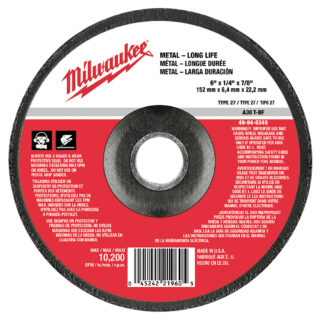 Milwaukee 6in X 1/4in X 7/8in Grinding Wheel (type 27)