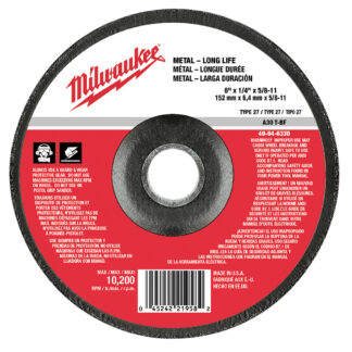 Milwaukee 6in X 1/4in X 5/8-11in Grinding Wheel (type 27)