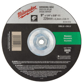 Milwaukee 9 X 1/4 X 5/8-11 Grinding Wheel (type 27)