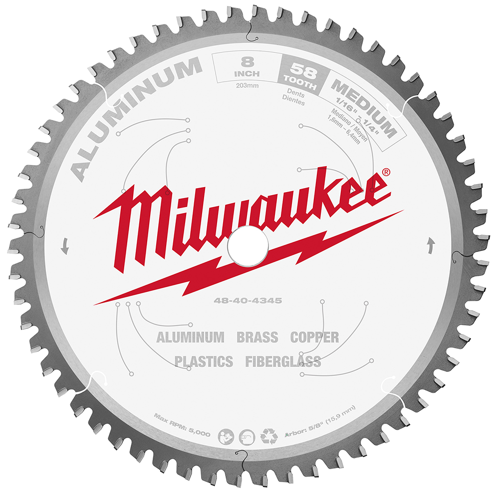 Milwaukee 8in Aluminum Cutting Circular Saw Blade