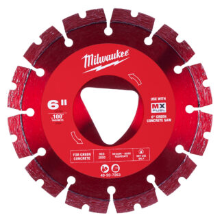 Milwaukee Red 6 X .100 Diamond Blade For Green Concrete
