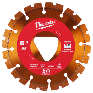 Milwaukee Orange 6 X .100 Diamond Blade For Green Concrete