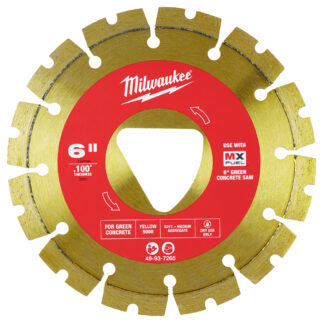 Milwaukee Yellow 6 X .100 Diamond Blade For Green Concrete
