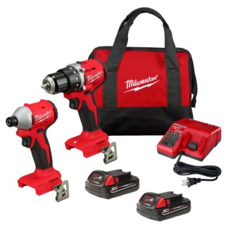 Milwaukee Compact Brushless 2-tool Combo Kit Drill Driver Hex Impact Driver (2)
