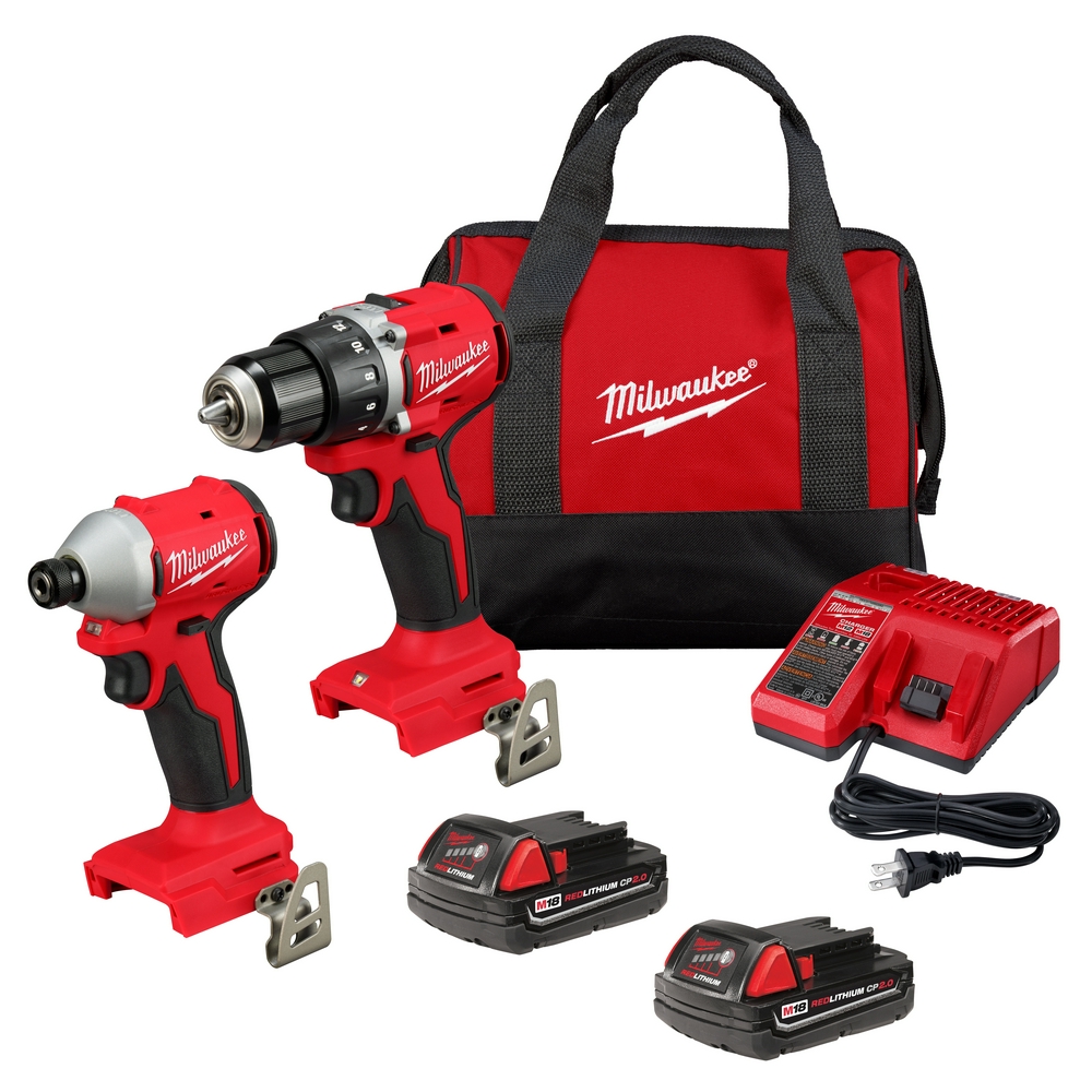 Milwaukee Compact Brushless 2-tool Combo Kit Drill Driver Hex Impact Driver (2)